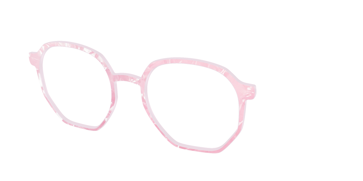 The Rose Quartz Pearl Marble - Angle Top Image - Pair Eyewear