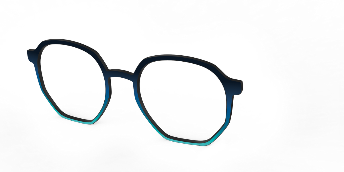 The Royal Blue to Seafoam Gradient - Angle Top Image - Pair Eyewear