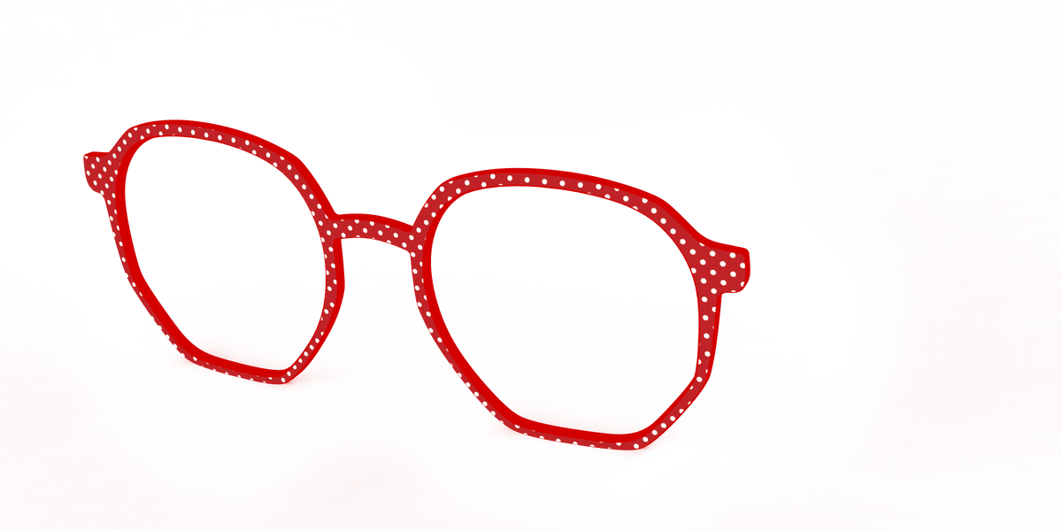 The Ruby Pin Dot - Angle Top Image - Pair Eyewear