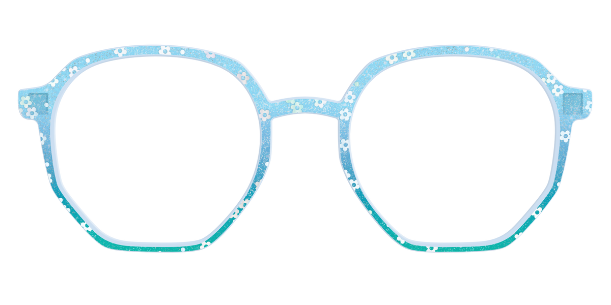 The Sky Blue Crystal with Daisy Glitter - Front Top Image - Pair Eyewear