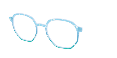 The Sky Blue Crystal with Daisy Glitter - Angle Top Thumbnail - Pair Eyewear