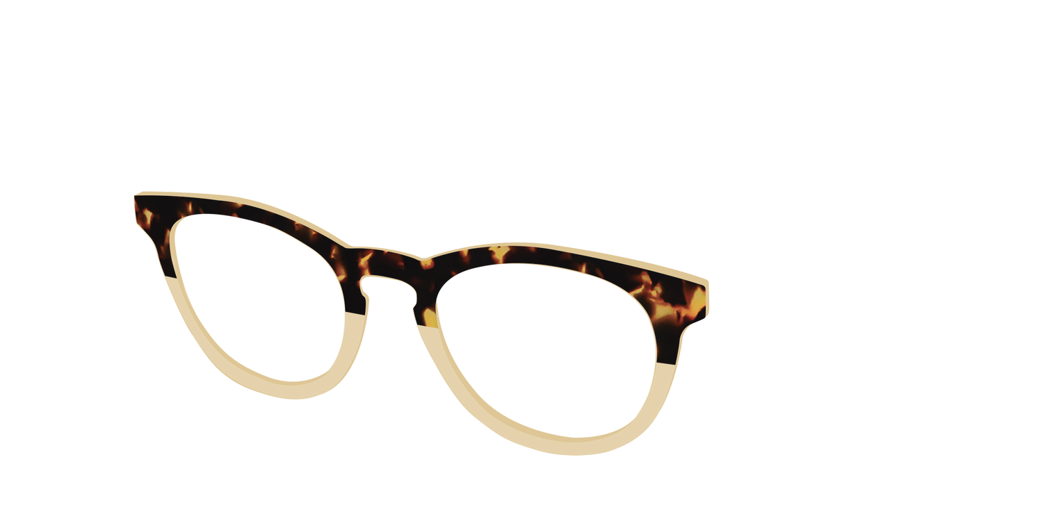 The Amber Tortoise Crystal Split - Angle Top Image - Pair Eyewear