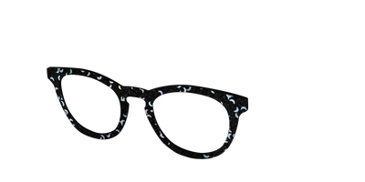 The Black Crescent Glitter - Angle Top Thumbnail - Pair Eyewear