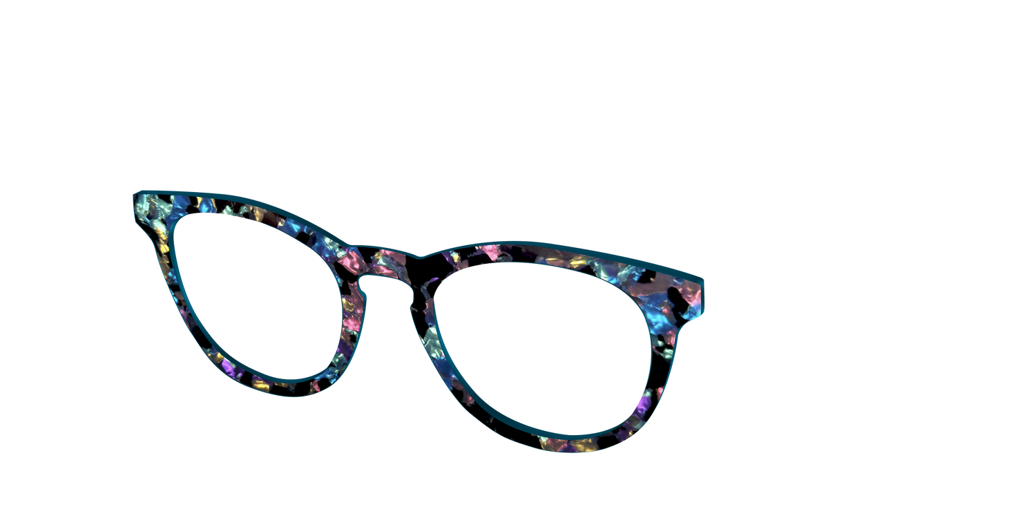 The Black Prismatic Pearl Tortoise - Angle Top Image - Pair Eyewear