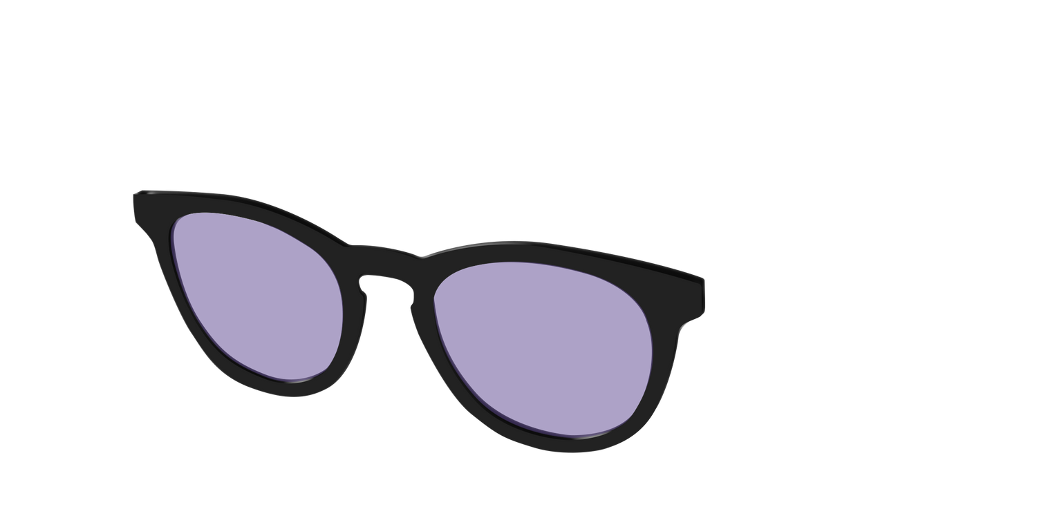 The Black With Celestial Purple Lens - Angle Top Image - Pair Eyewear