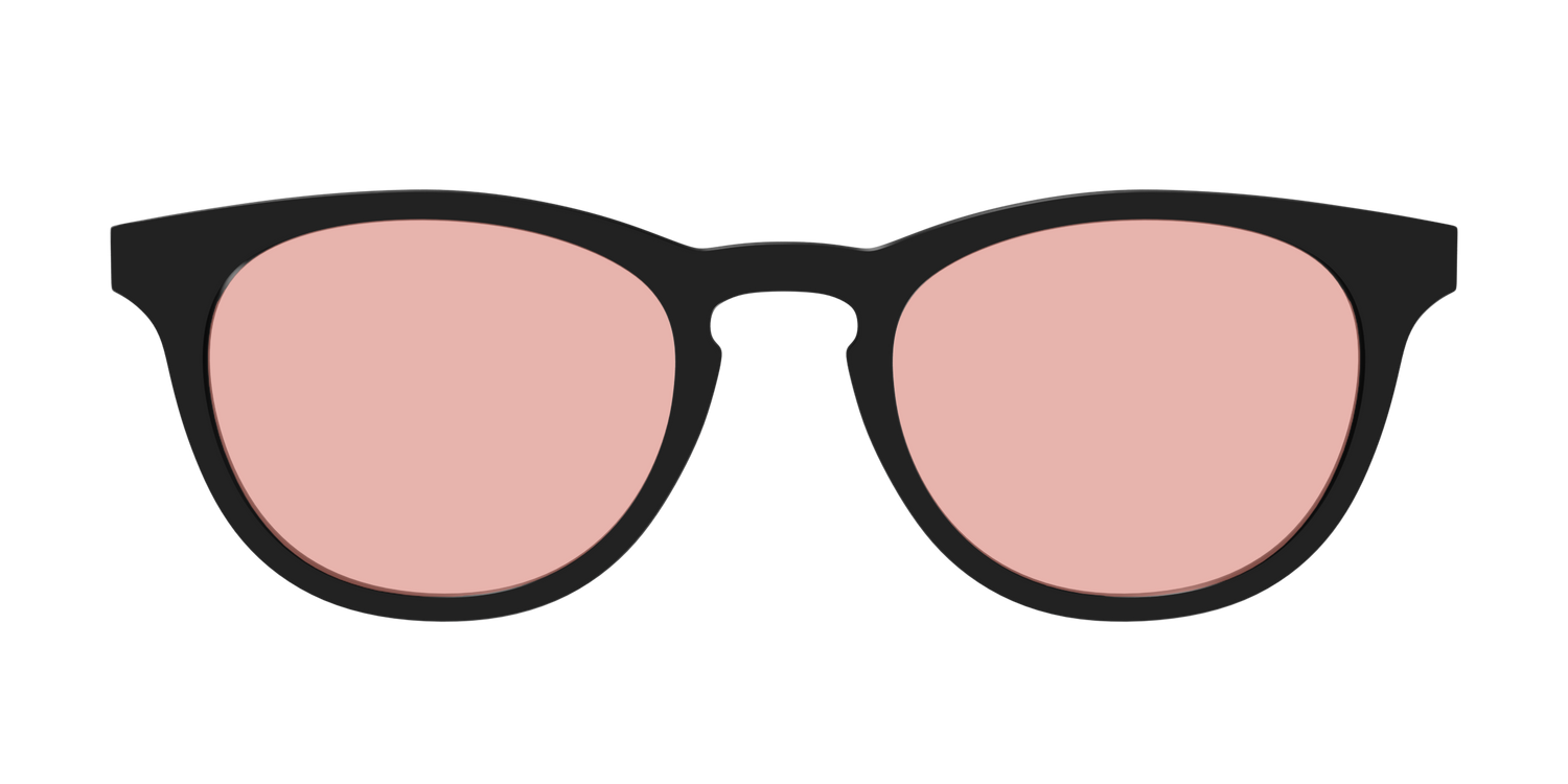 The Black With Coral Pink Lens - Front Top Image - Pair Eyewear