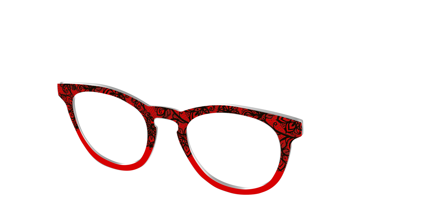 The Blood Red Lace Split - Angle Top Image - Pair Eyewear