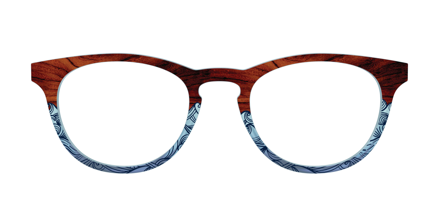 The Blue Wood Waves Crystal - Front Top Image - Pair Eyewear