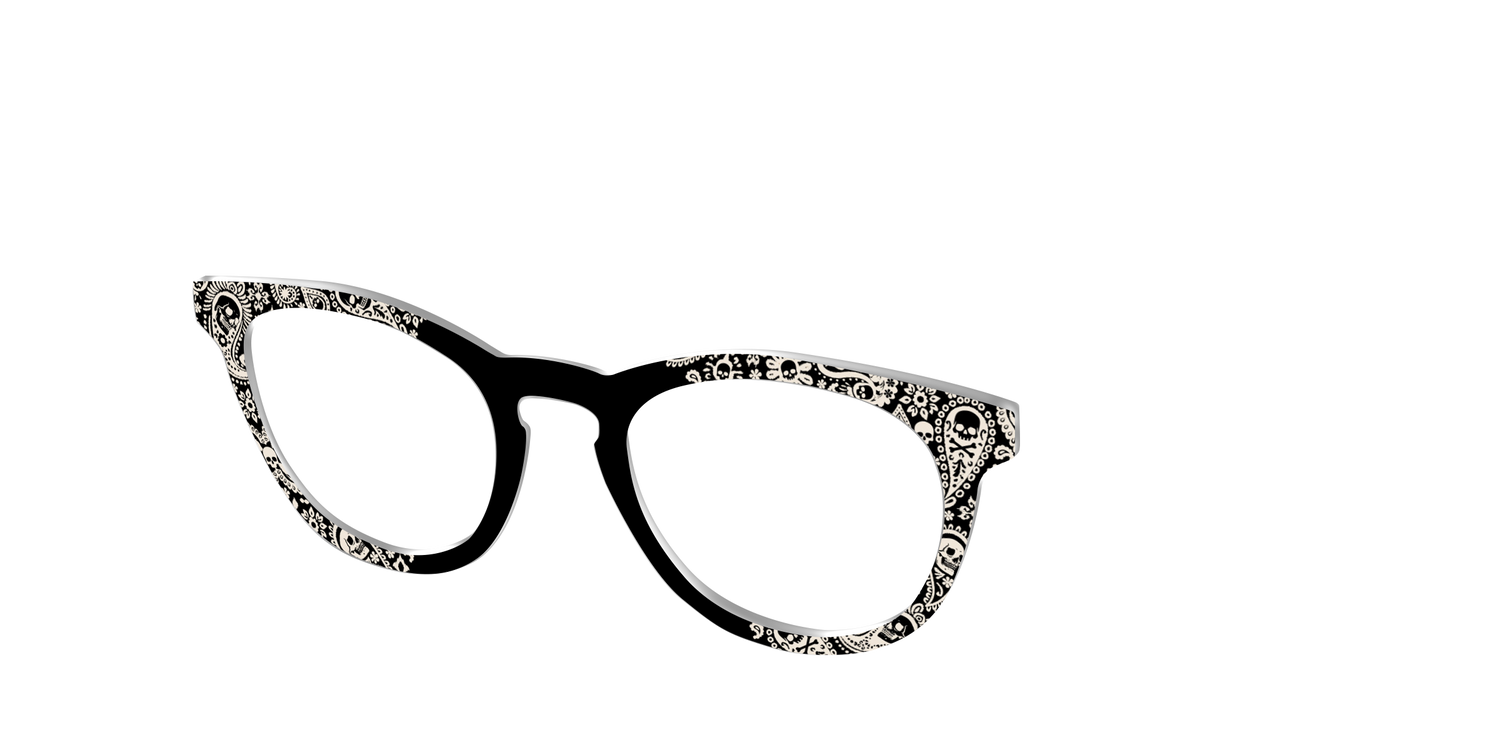 The Bone White Paisley - Angle Top Image - Pair Eyewear