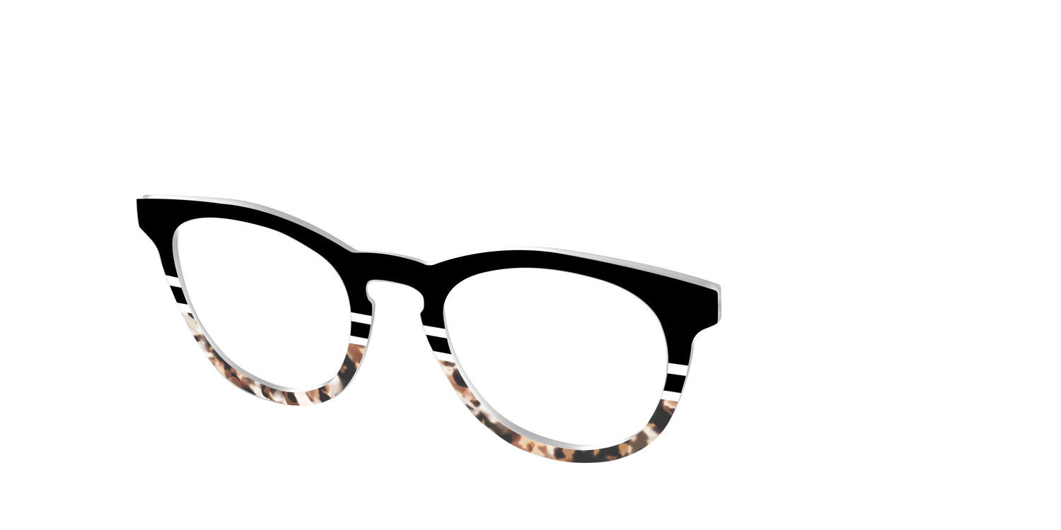 The Chic Tortoise Crystal Split - Angle Top Image - Pair Eyewear
