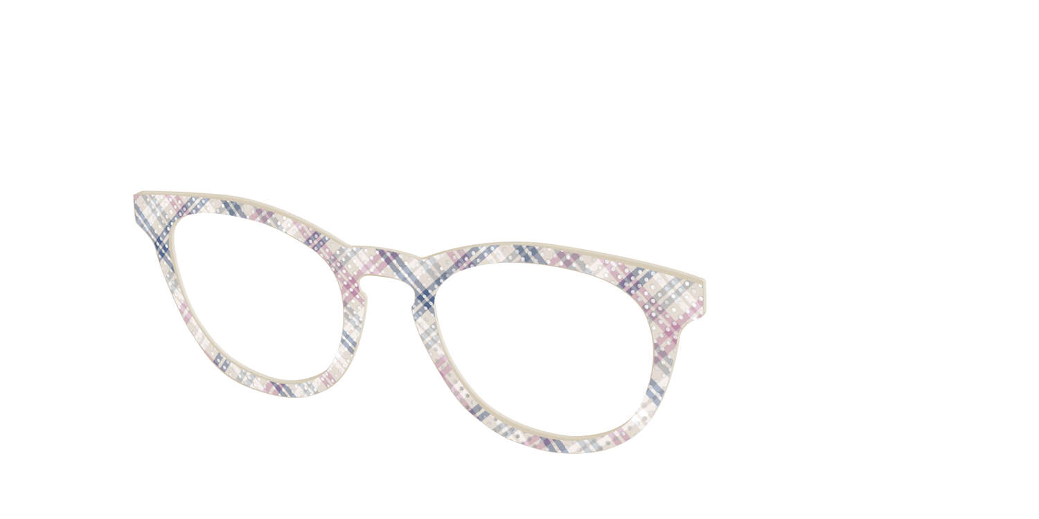 The Chiffon Plaid with Silver Foil Polka Dots - Angle Top Image - Pair Eyewear