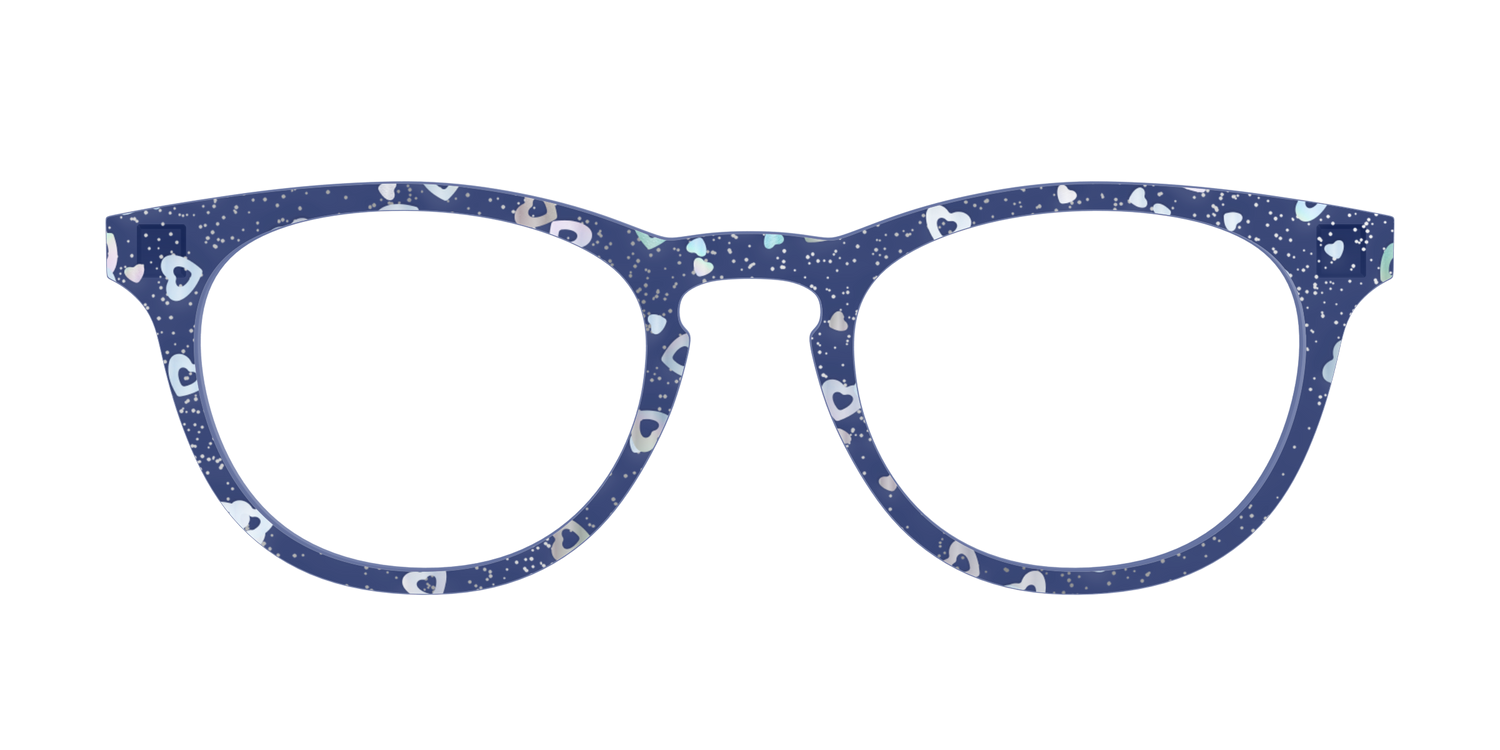 The Denim Heart Glitter Crystal - Front Top Image - Pair Eyewear