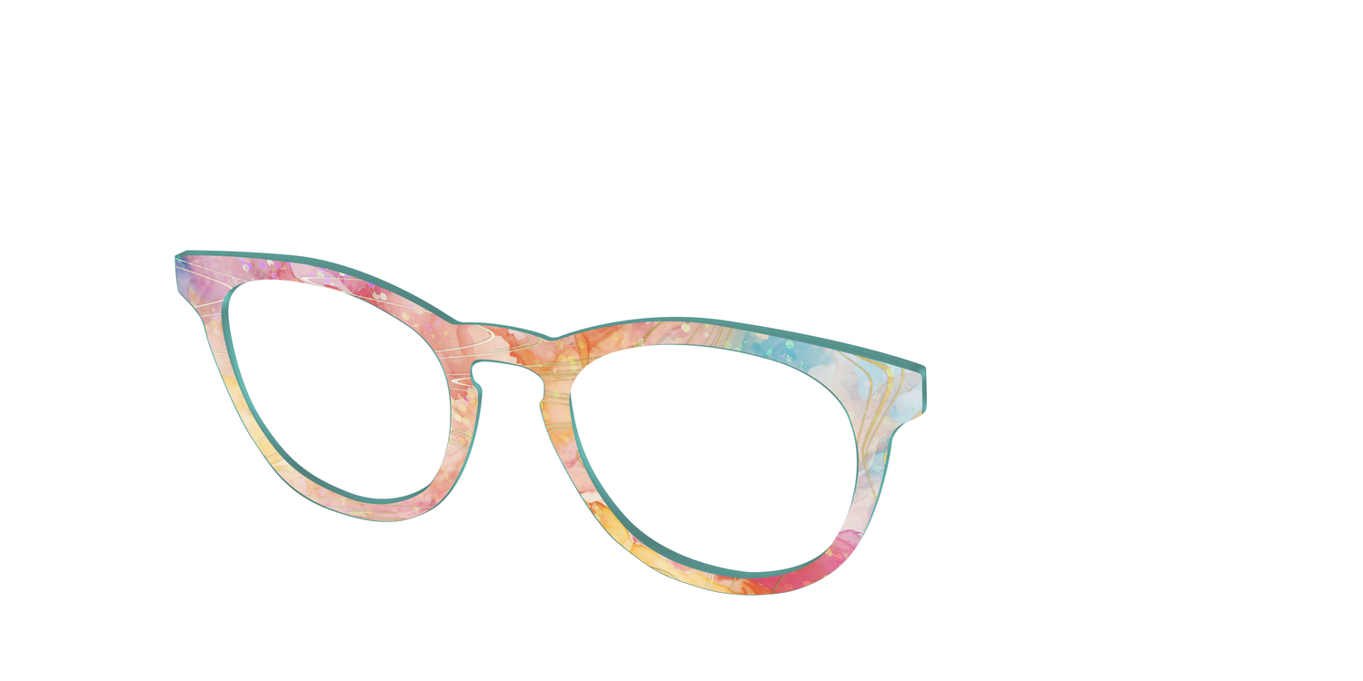 The Dyed Egg with Gold Foil - Angle Top Image - Pair Eyewear
