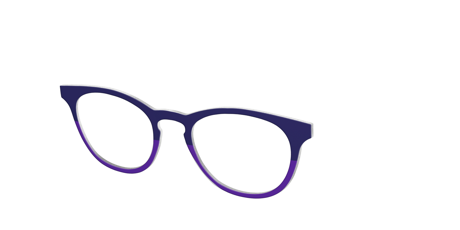 The Eggplant & Grape Split - Angle Top Image - Pair Eyewear