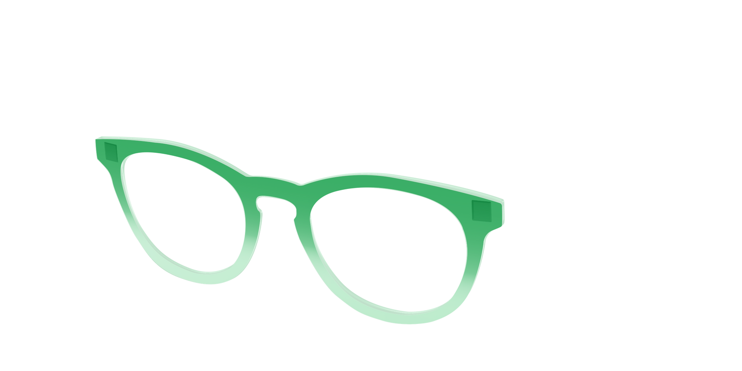 The Fern to Mint Gradient Crystal - Angle Top Image - Pair Eyewear