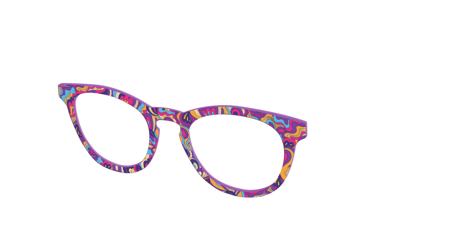 The Flower Power Paisley with Gold Foil - Angle Top Image - Pair Eyewear
