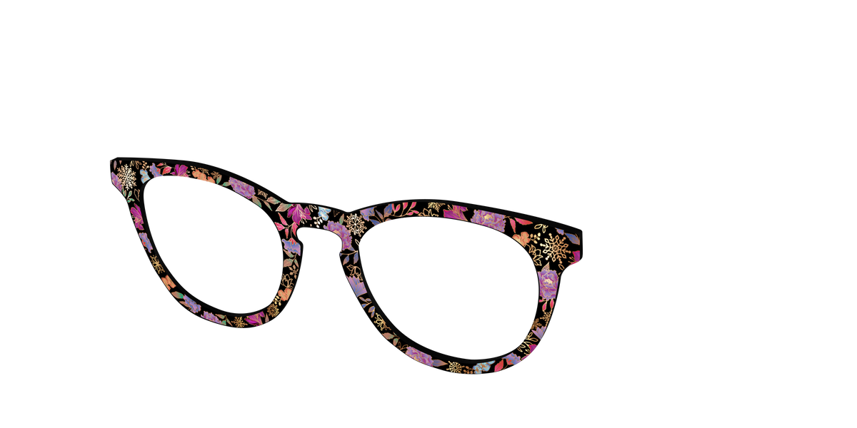 The Frosted Blossom Garden with Foil - Angle Top Image - Pair Eyewear