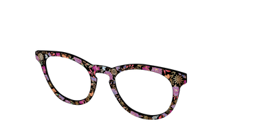 The Frosted Blossom Garden with Foil - Angle Top Thumbnail - Pair Eyewear