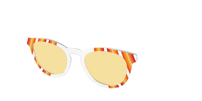 The Groovy Stripes with Citrine Yellow Lens - Angle Top Thumbnail - Pair Eyewear