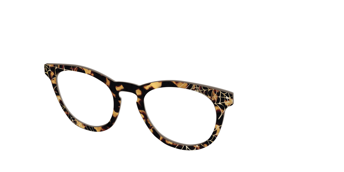 The Haunted Tortoise with Gold Foil Webs - Angle Top Image - Pair Eyewear