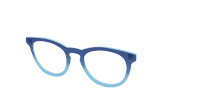 The Indigo to Sky Blue Gradient Crystal - Angle Top Thumbnail - Pair Eyewear