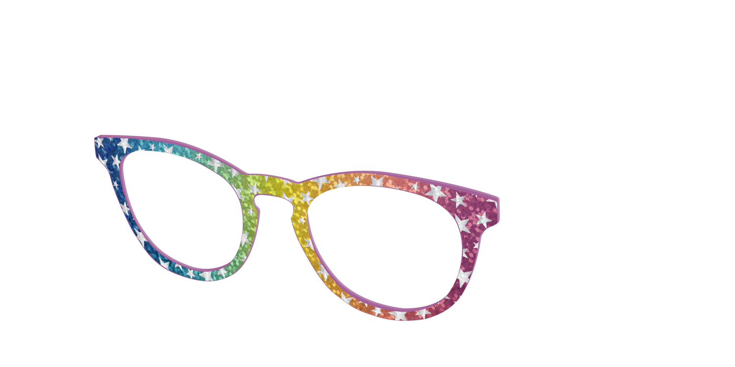 The Iridescent Rainbow Stars - Angle Top Image - Pair Eyewear