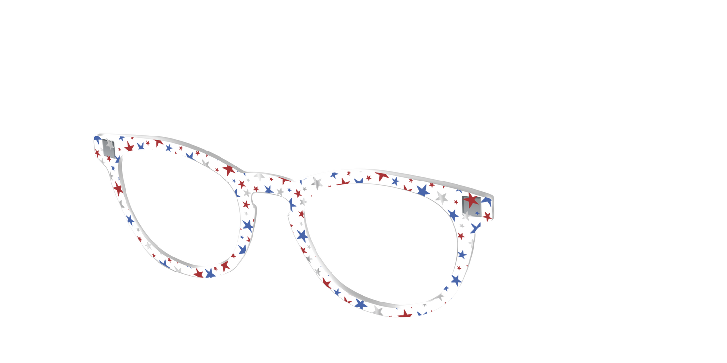 The Multi Stars Crystal with Silver Foil - Angle Top Image - Pair Eyewear