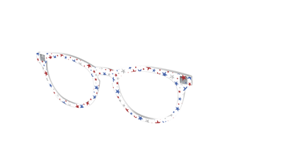The Multi Stars Crystal with Silver Foil - Angle Top Thumbnail - Pair Eyewear