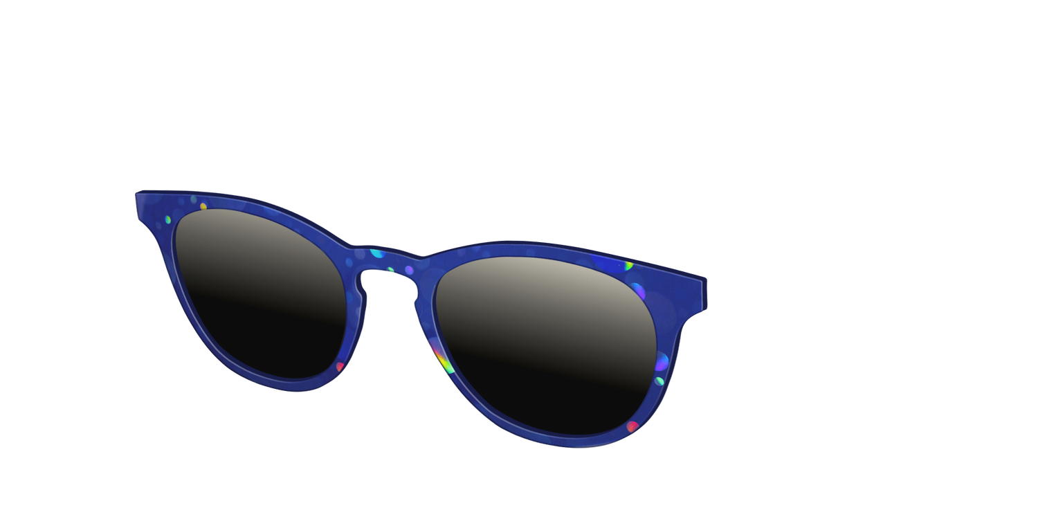 The Polarized Navy Holographic Bubbles Sun Top - Angle Top Image - Pair Eyewear