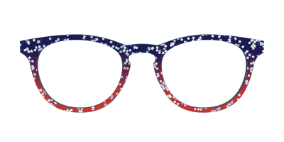 The Navy to Scarlet Gradient with Star Glitter - Front Top Thumbnail - Pair Eyewear