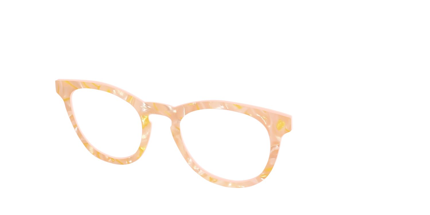 The Peach Creamsicle Pearl Marble - Angle Top Image - Pair Eyewear
