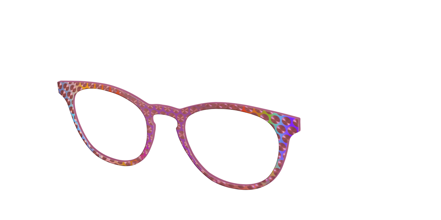 The Pink Holographic Spheres - Angle Top Image - Pair Eyewear
