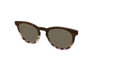 The Polarized Dark Oak Tortoise Split Sun Top - Angle Top Thumbnail - Pair Eyewear