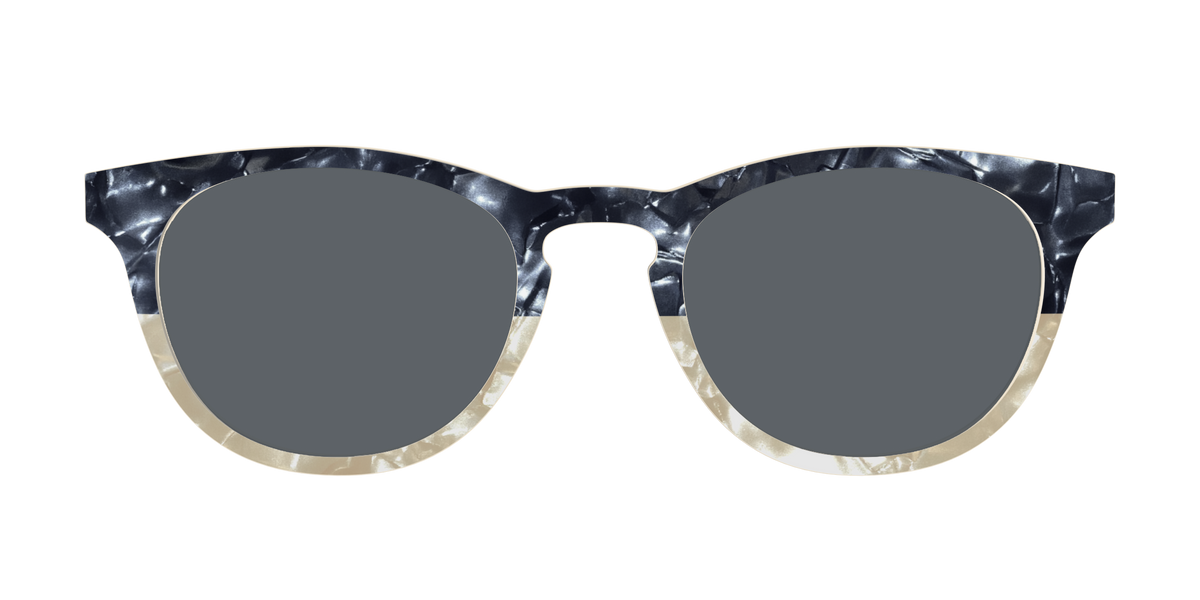 The Polarized Navy to Taupe Pearl Split Sun Top - Front Top Image - Pair Eyewear