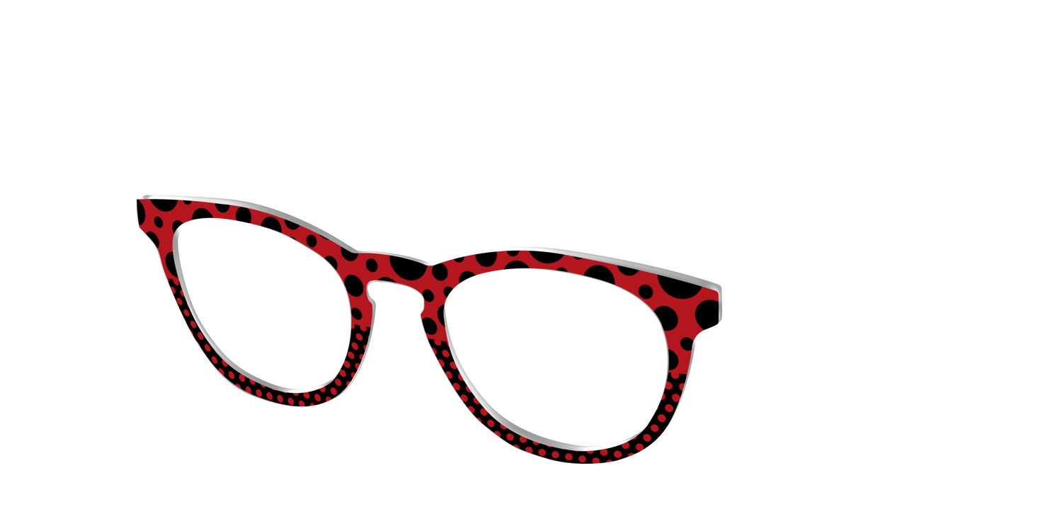 The Red Spotted Split - Angle Top Image - Pair Eyewear