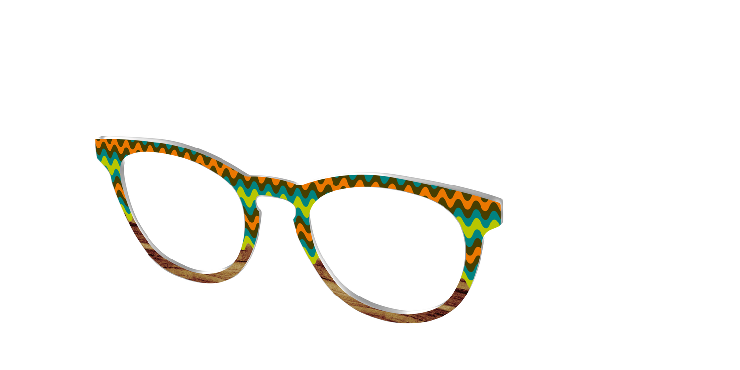 The Woodgrain Waves - Angle Top Image - Pair Eyewear