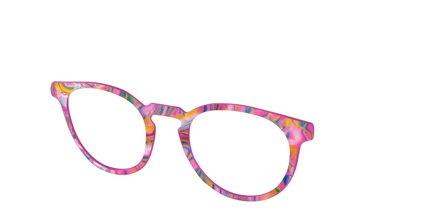 The Bubble Gum Pearl Marble - Angle Top Image - Pair Eyewear