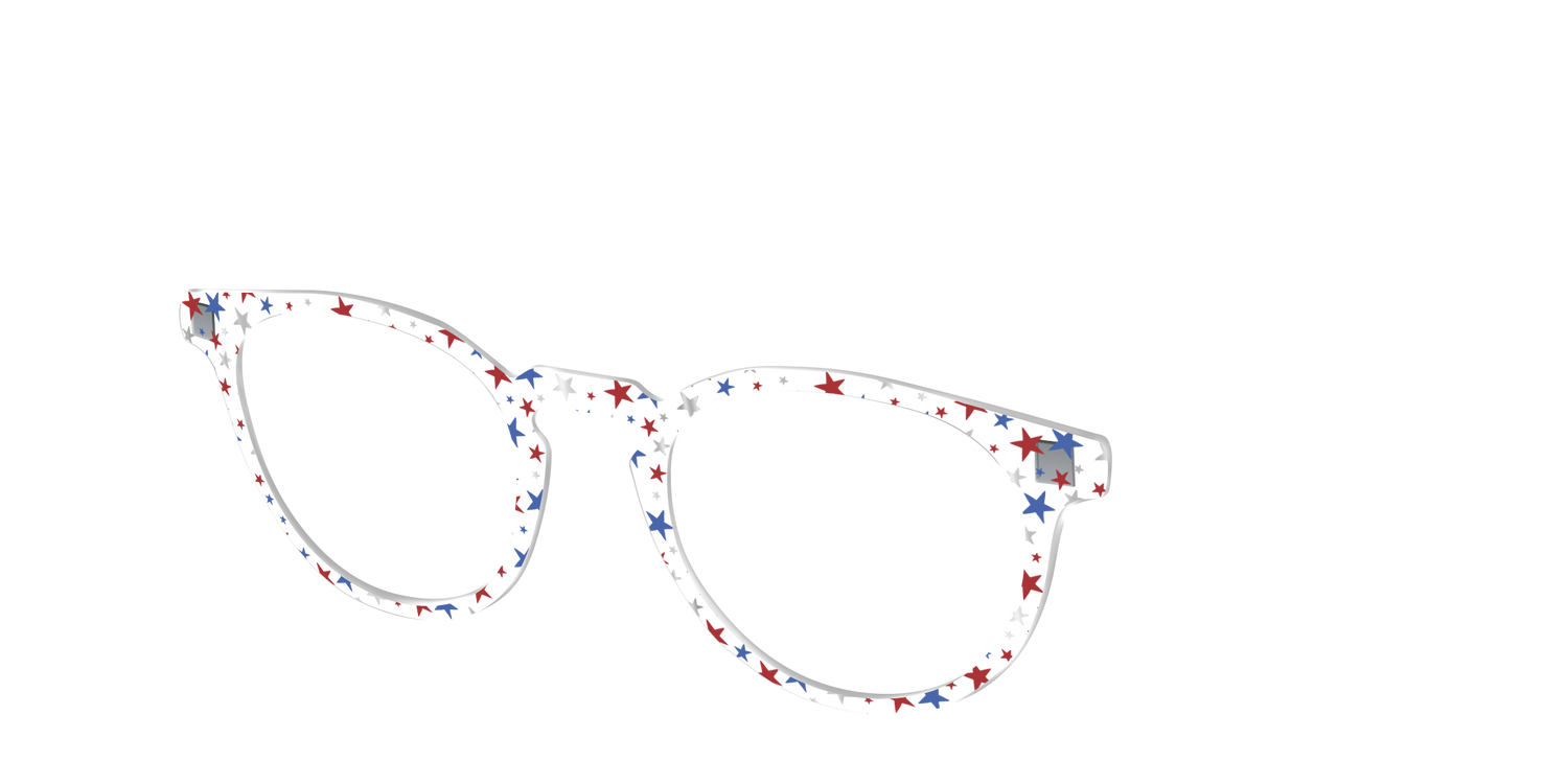 The Multi Stars Crystal with Silver Foil - Angle Top Image - Pair Eyewear
