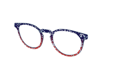 The Navy to Scarlet Gradient with Star Glitter - Angle Top Thumbnail - Pair Eyewear