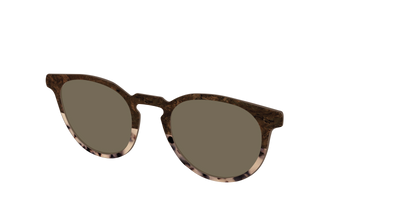 The Polarized Dark Oak Tortoise Split Sun Top - Angle Top Thumbnail - Pair Eyewear