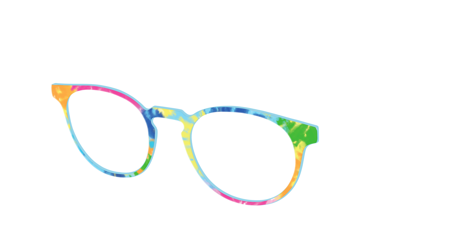 The Rainbow Tie-Dye - Angle Top Image - Pair Eyewear