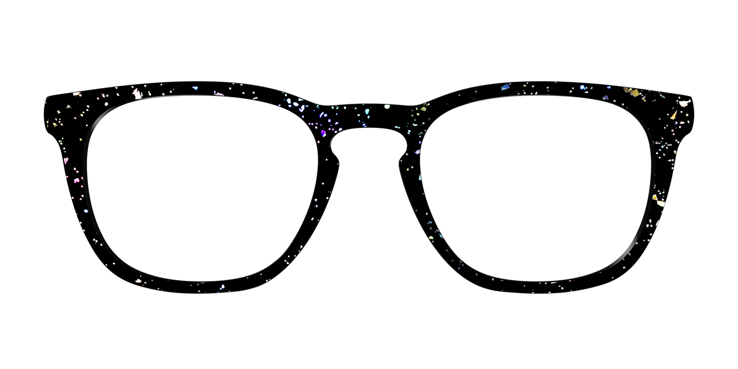 The Black Holographic Flakes - Front Top Image - Pair Eyewear