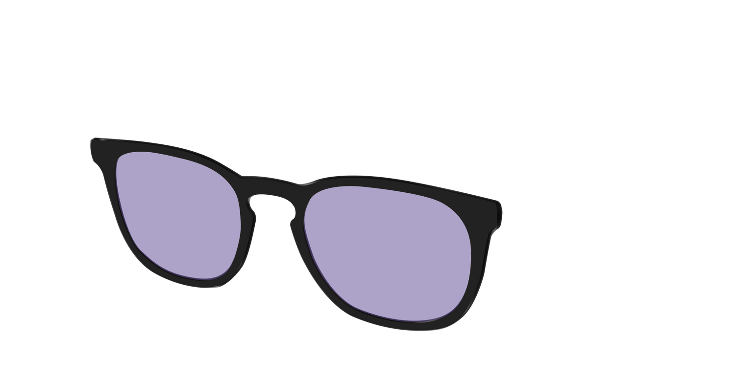 The Black With Celestial Purple Lens - Angle Top Image - Pair Eyewear