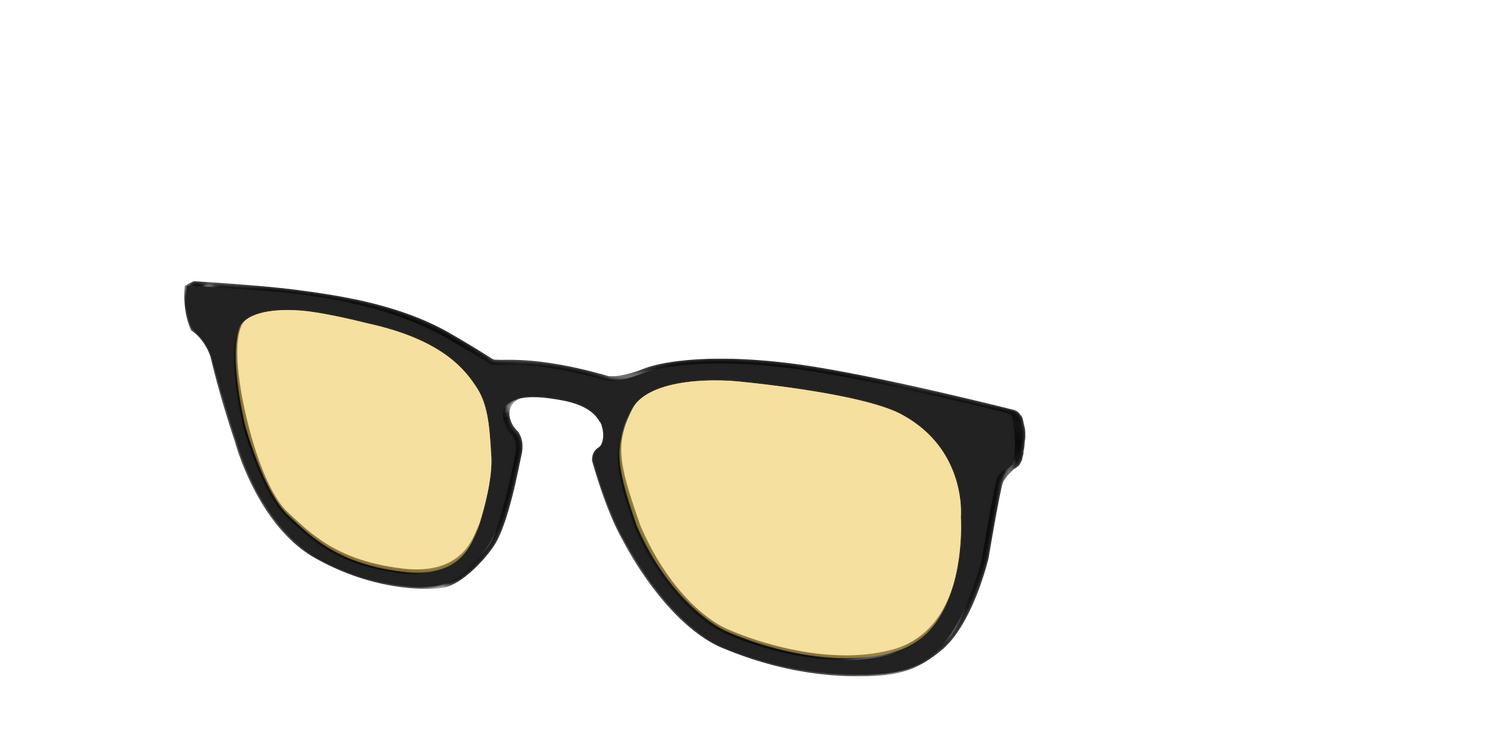 The Black With Citrine Yellow Lens - Angle Top Image - Pair Eyewear