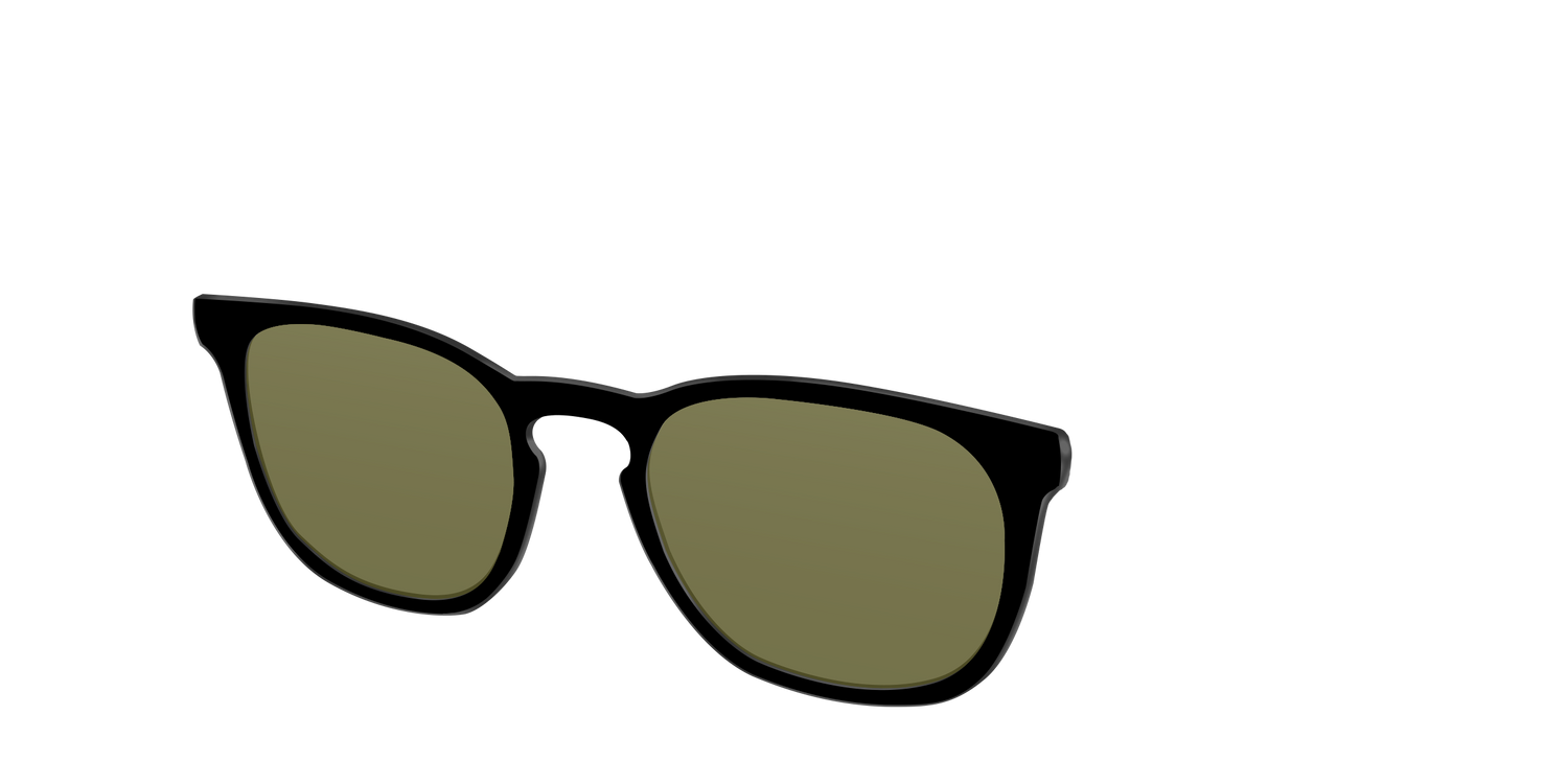 The Black with Green Racquet Sport Lens - Angle Top Image - Pair Eyewear