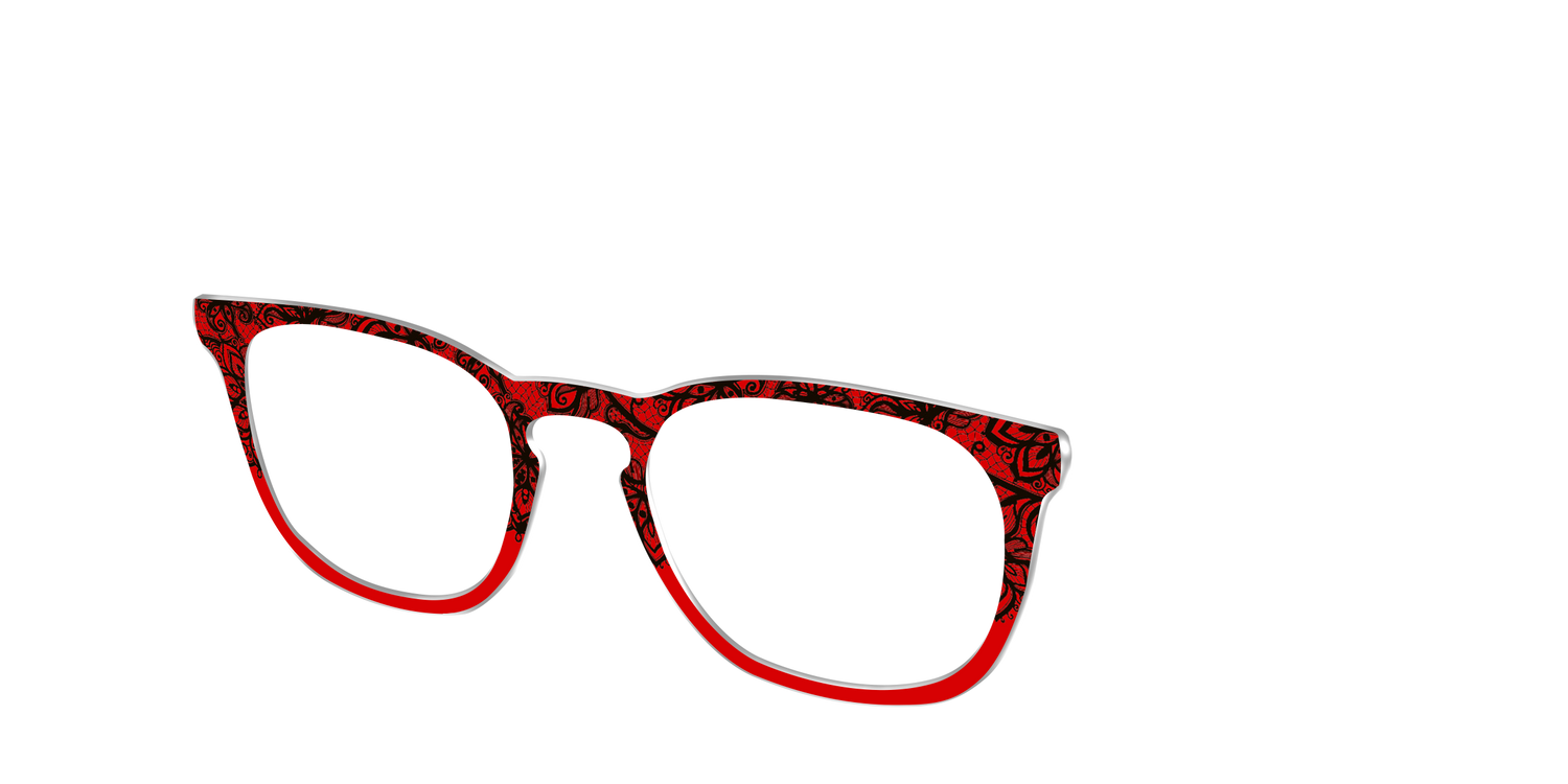 The Blood Red Lace Split - Angle Top Image - Pair Eyewear