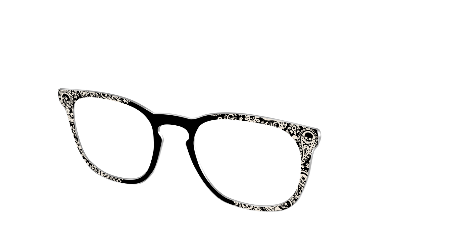 The Bone White Paisley - Angle Top Image - Pair Eyewear