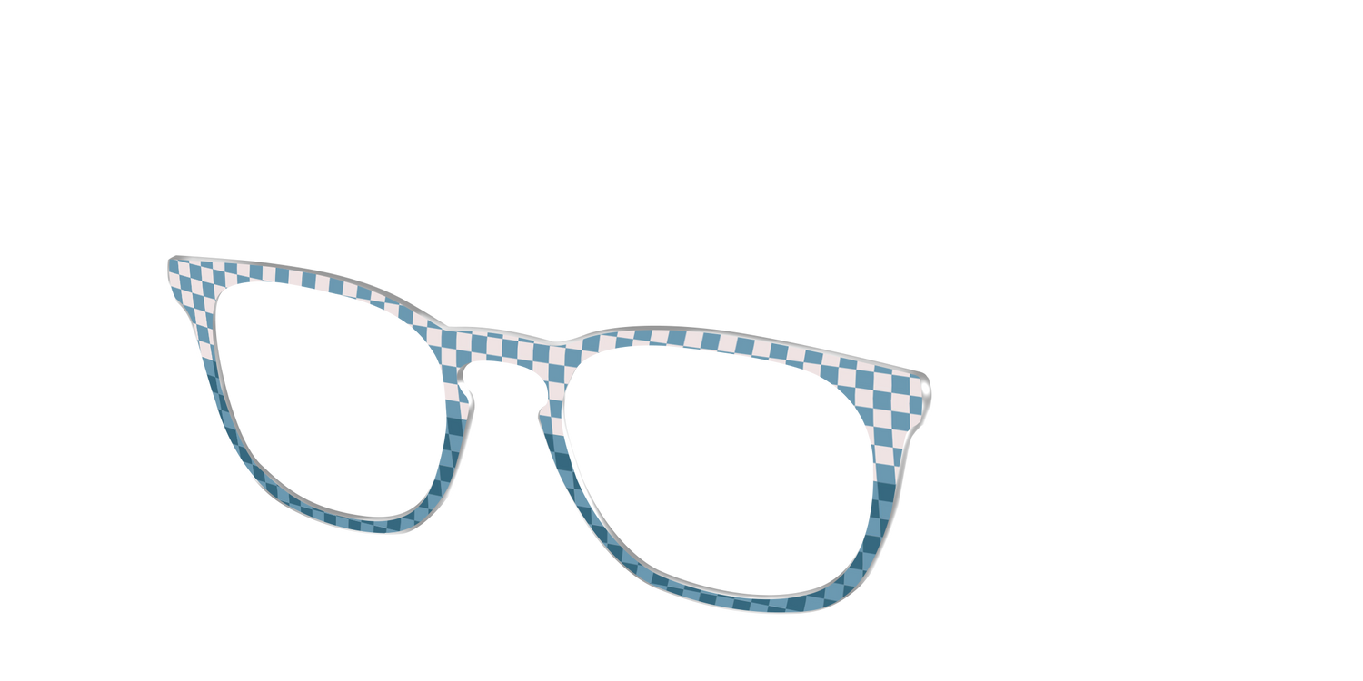 The Cerulean Check Split - Angle Top Image - Pair Eyewear