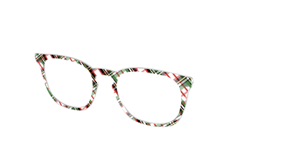 The Evergreen Plaid with Foil Crystal - Angle Top Thumbnail - Pair Eyewear