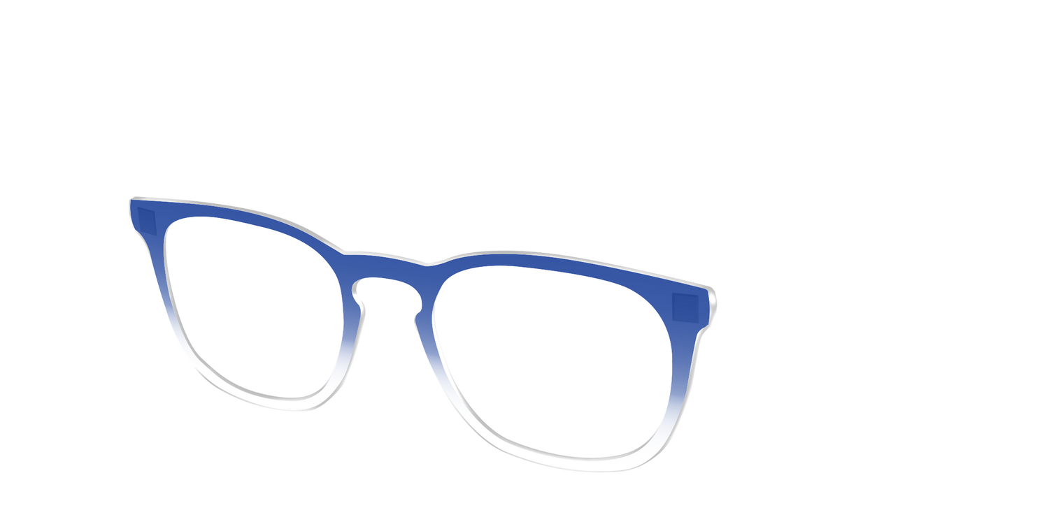 The Indigo Gradient Crystal - Angle Top Image - Pair Eyewear